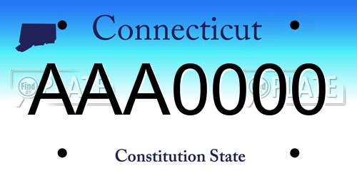 AAA0000 Connecticut License Plate