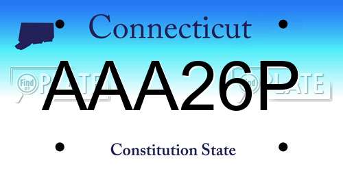 AAA26P Connecticut License Plate
