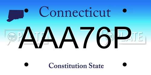 AAA76P Connecticut License Plate