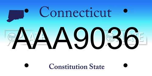 AAA9036 Connecticut License Plate