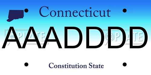 AAADDDD Connecticut License Plate