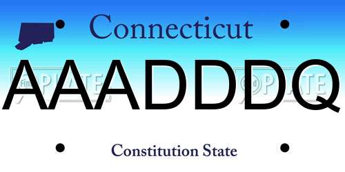 AAADDDQ Connecticut License Plate