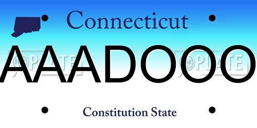 AAADOOO Connecticut License Plate