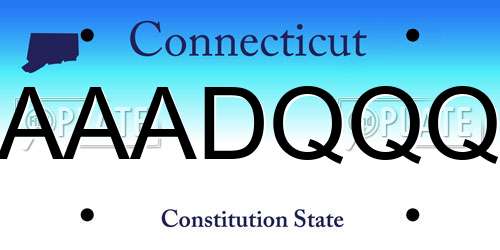 AAADQQQ Connecticut License Plate