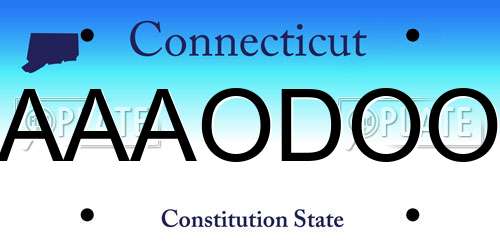 AAAODOO Connecticut License Plate