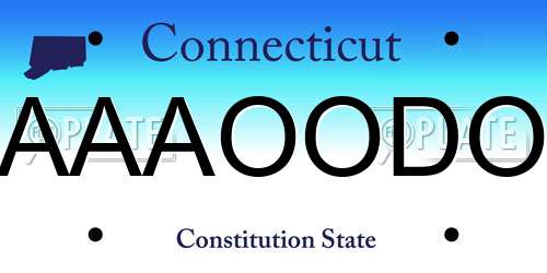 AAAOODO Connecticut License Plate