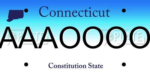 AAAOOOO Connecticut License Plate