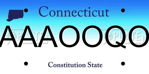 AAAOOQO Connecticut License Plate