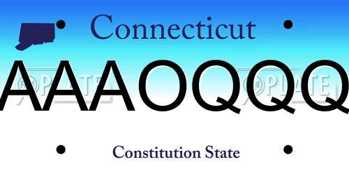 AAAOQQQ Connecticut License Plate