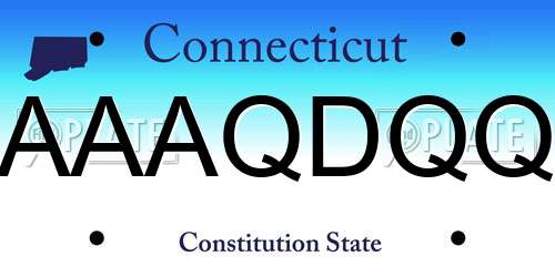 AAAQDQQ Connecticut License Plate