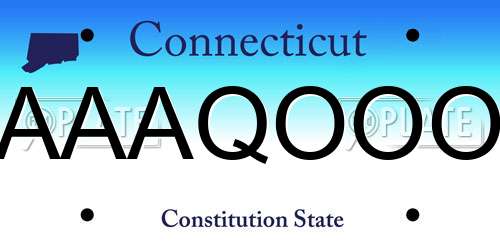 AAAQOOO Connecticut License Plate