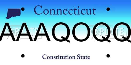 AAAQOQQ Connecticut License Plate