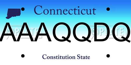 AAAQQDQ Connecticut License Plate