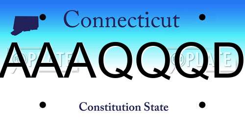 AAAQQQD Connecticut License Plate