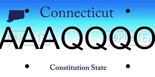 AAAQQQO Connecticut License Plate