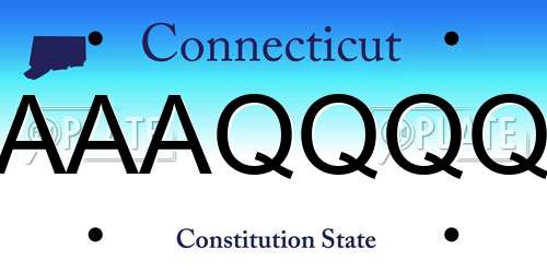 AAAQQQQ Connecticut License Plate