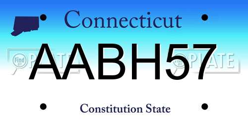 AABH57 Connecticut License Plate