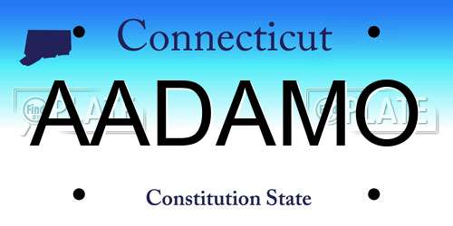AADAMO Connecticut License Plate