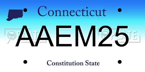 AAEM25 Connecticut License Plate