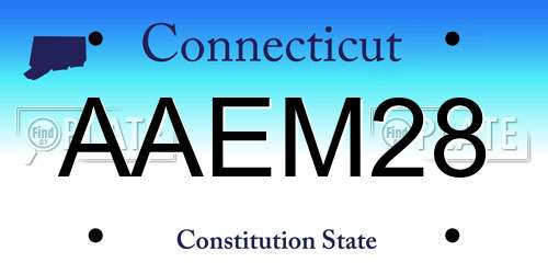 AAEM28 Connecticut License Plate