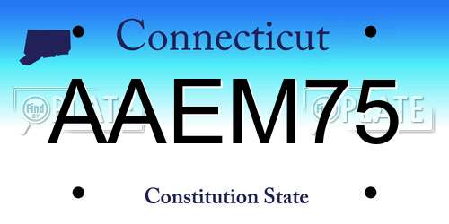 AAEM75 Connecticut License Plate