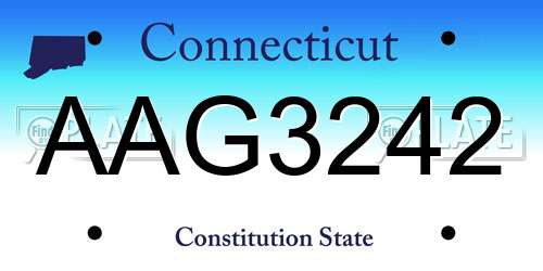 AAG3242 Connecticut License Plate
