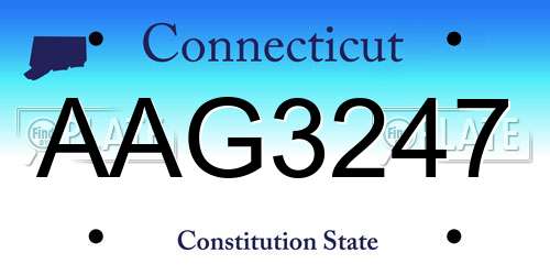AAG3247 Connecticut License Plate