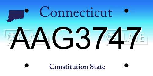 AAG3747 Connecticut License Plate