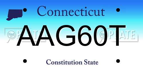 AAG60T Connecticut License Plate