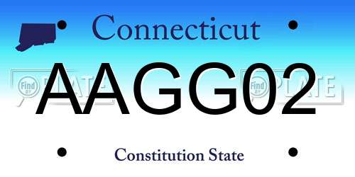 AAGG02 Connecticut License Plate