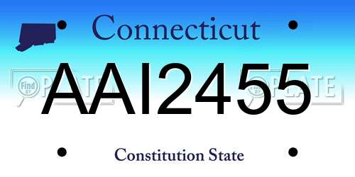 AAI2455 Connecticut License Plate
