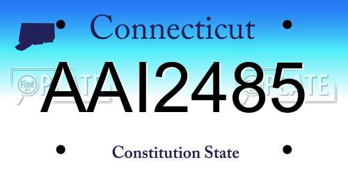AAI2485 Connecticut License Plate
