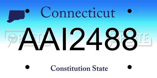 AAI2488 Connecticut License Plate