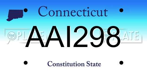 AAI298 Connecticut License Plate