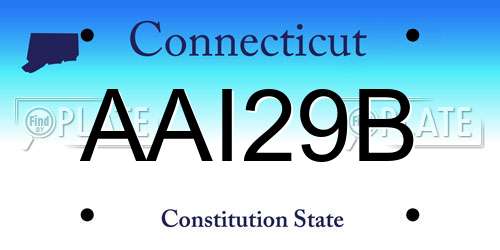 AAI29B Connecticut License Plate