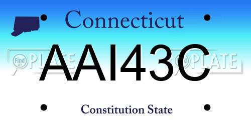 AAI43C Connecticut License Plate