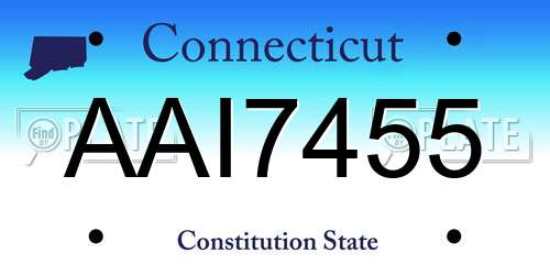 AAI7455 Connecticut License Plate
