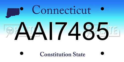 AAI7485 Connecticut License Plate