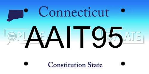 AAIT95 Connecticut License Plate