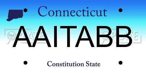 AAITABB Connecticut License Plate