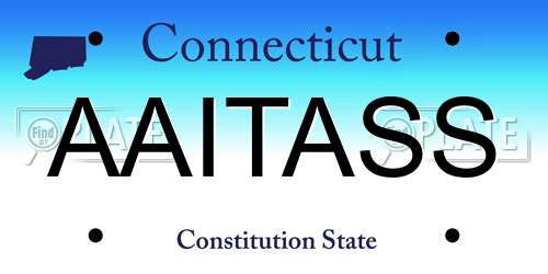 AAITASS Connecticut License Plate