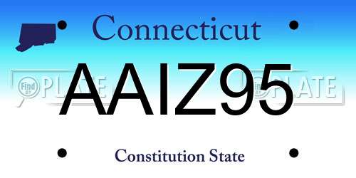 AAIZ95 Connecticut License Plate