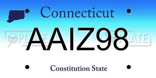 AAIZ98 Connecticut License Plate