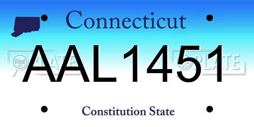 AAL1451 Connecticut License Plate