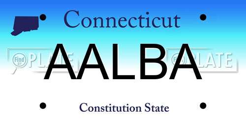 AALBA Connecticut License Plate