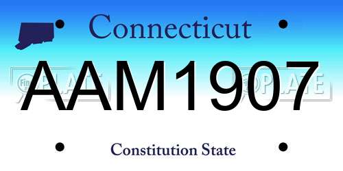 AAM1907 Connecticut License Plate