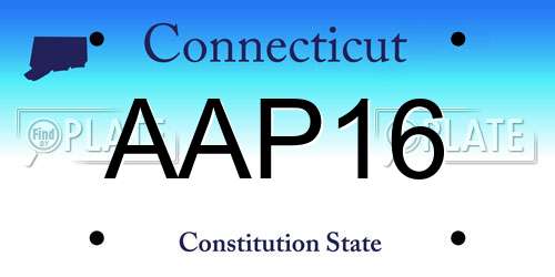 AAP16 Connecticut License Plate