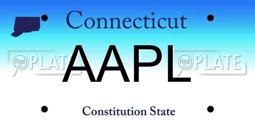 AAPL Connecticut License Plate