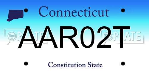 AAR02T Connecticut License Plate
