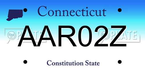 AAR02Z Connecticut License Plate